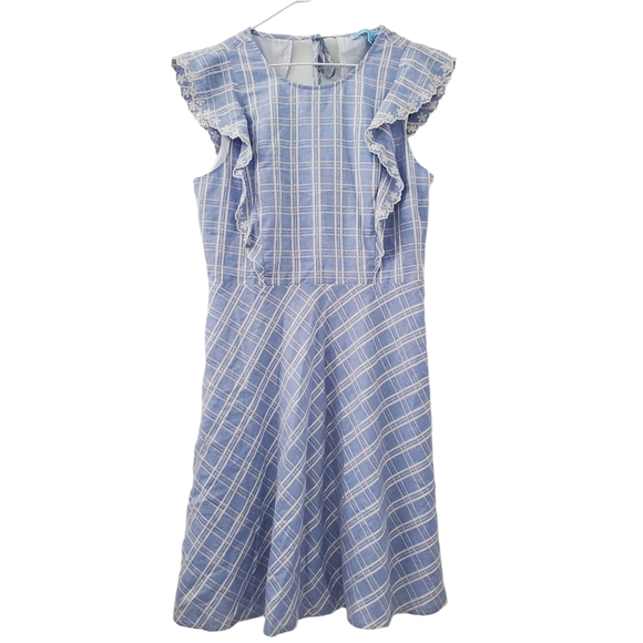 NWT Draper James Collection Embroider Blue Linen Dress (6) - Picture 7 of 8